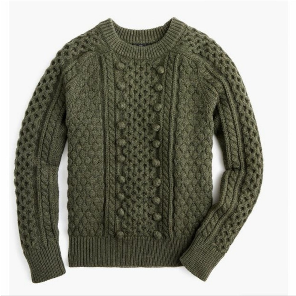 NWOT J Crew Green Decorative Sweater Sz S